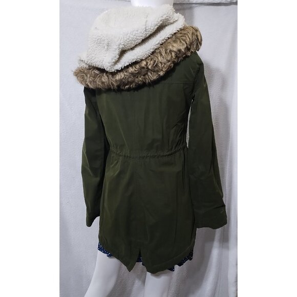 Hollister Faux Fur Sherpa Lined Hooded Utility Parka S Weather Resistant - Picture 5 of 8